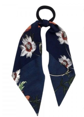 Navy Floral Hair Scarf
