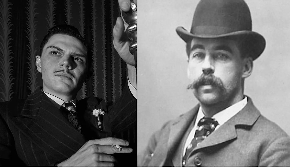 Curiosity crime and cocktail time, american horror story, hh holmes and james patrick march