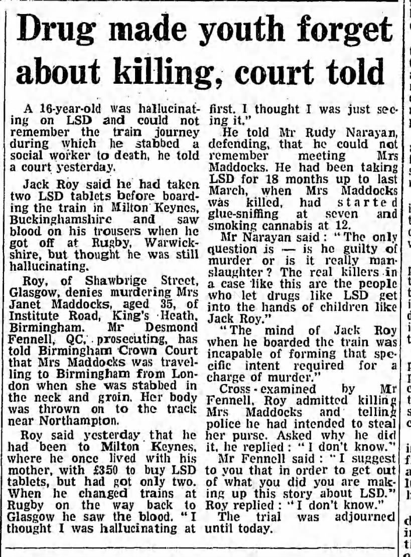 Curiosity Crime and Cocktail Time, Janey Maddocks, Railway Murder, Woman Murder on Train, Body on Train Tracks