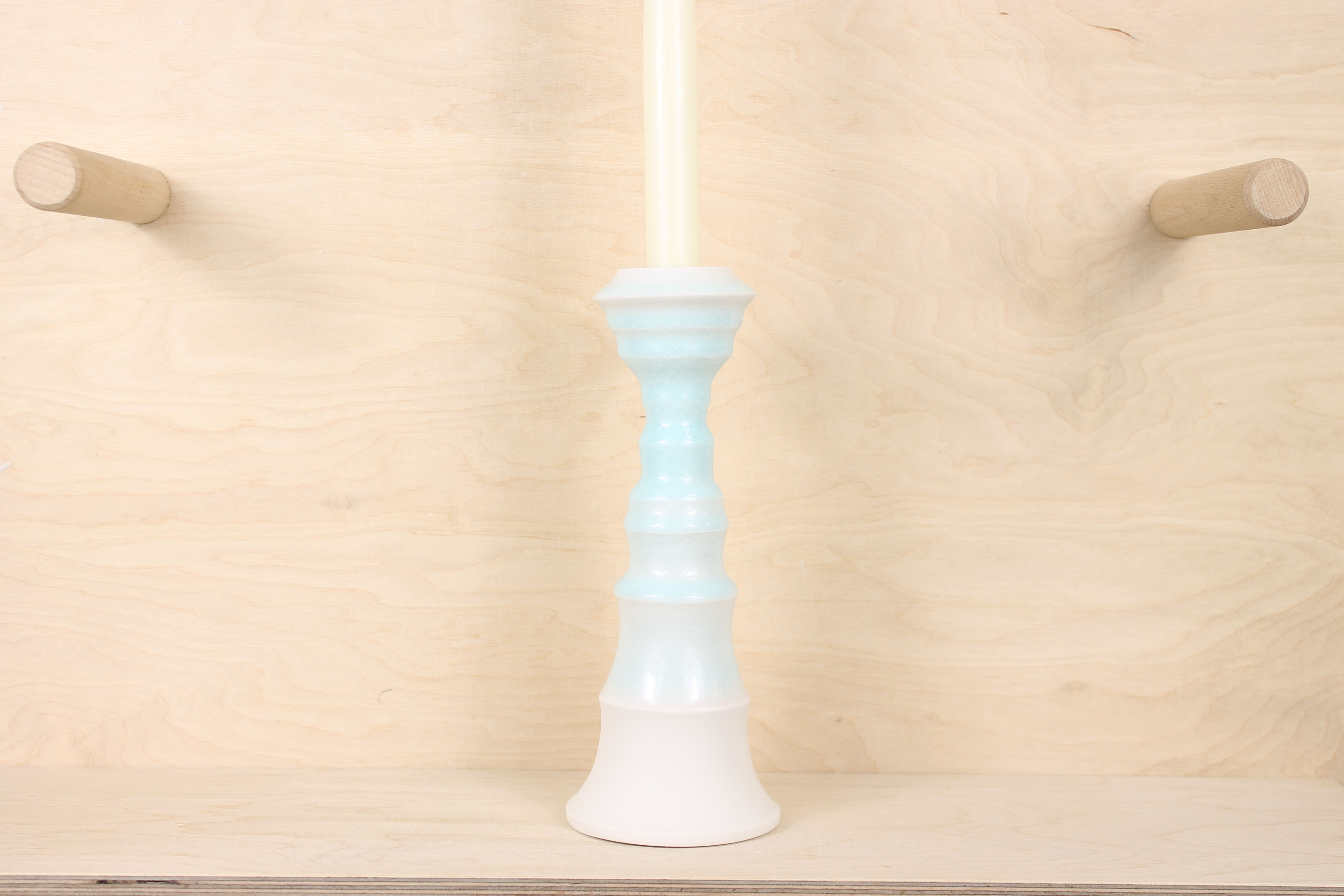 Porcelain candle holder.