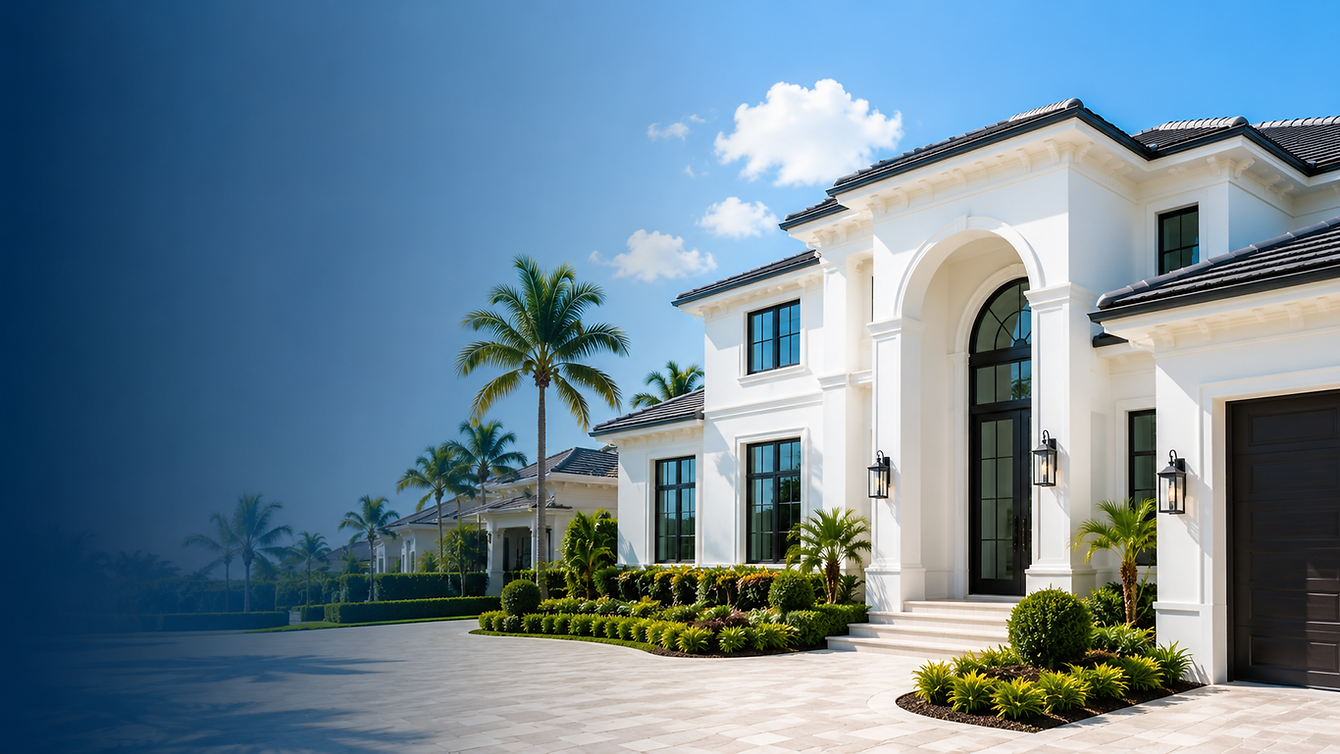 Luxury home exterior painting in Boca Raton, Florida.