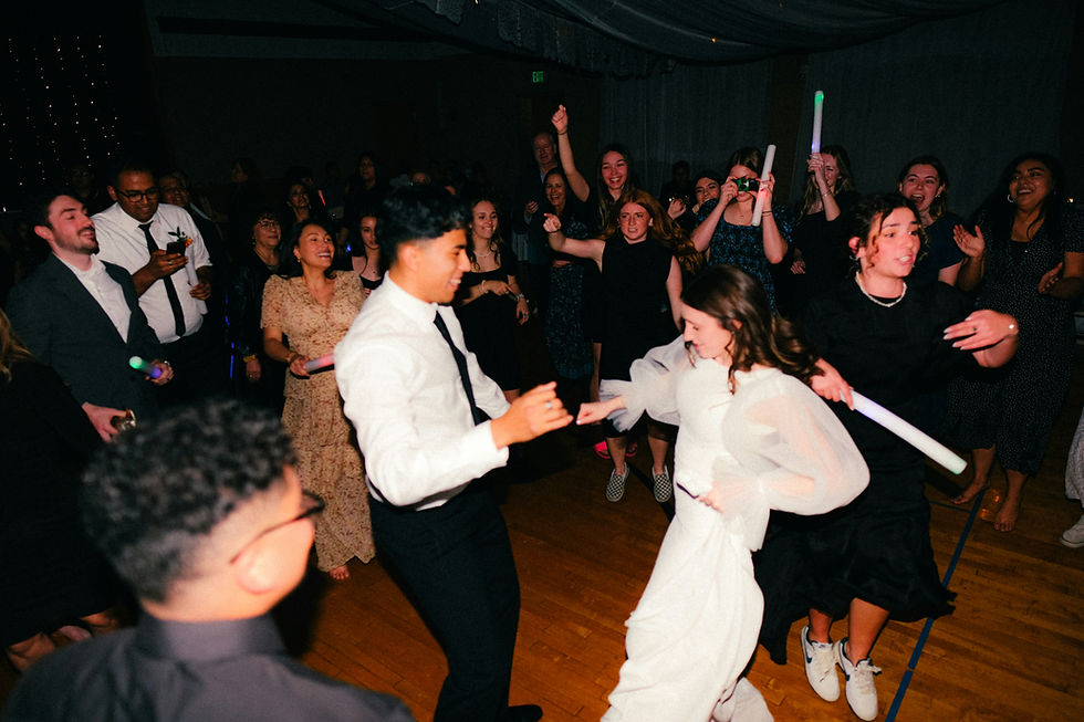 Bride and groom sharing a dance during their wedding reception
