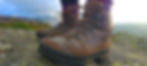 walking boots, rocks, mountains, purple socks