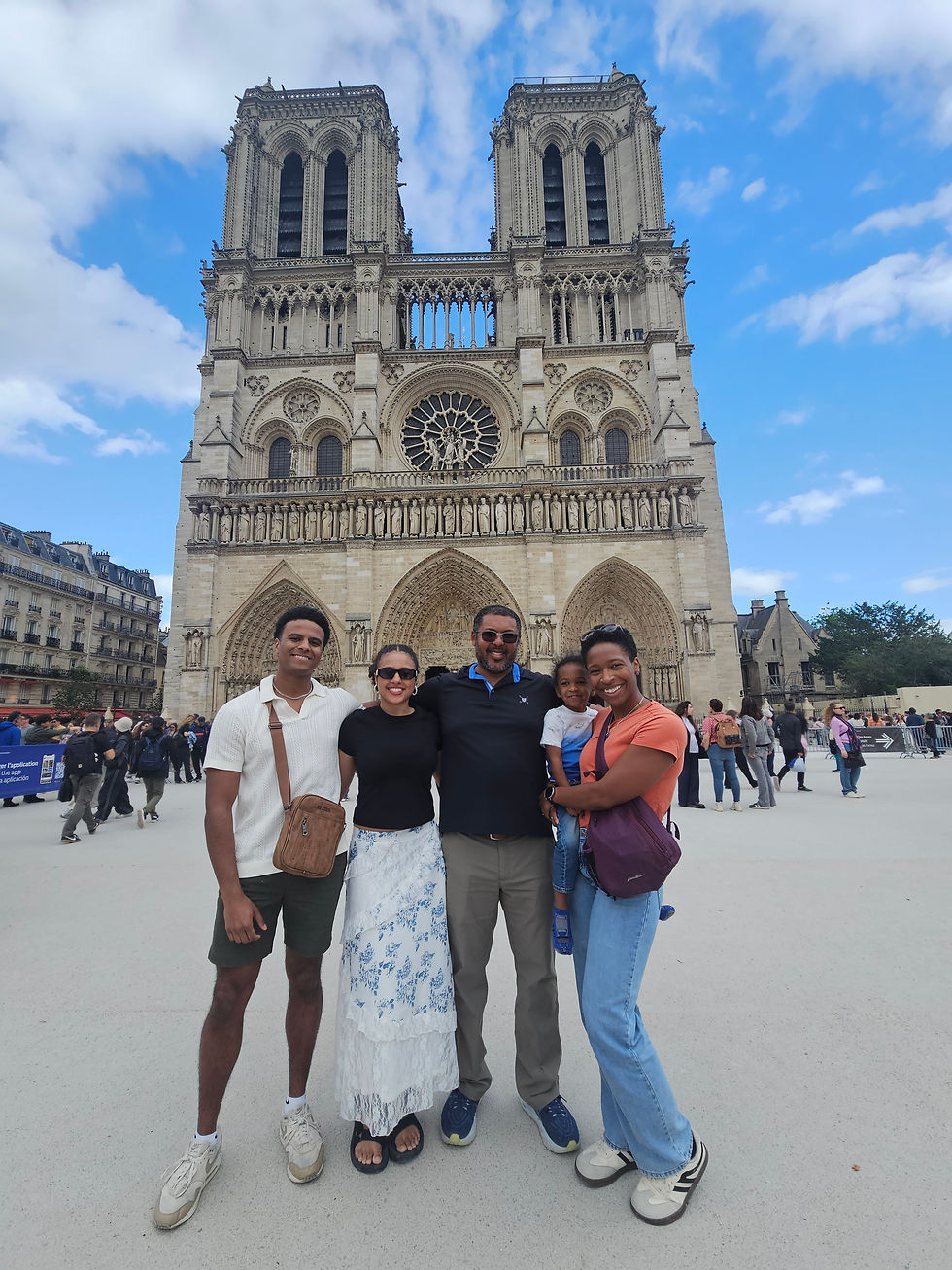 Our little group in front of Notre Dame.