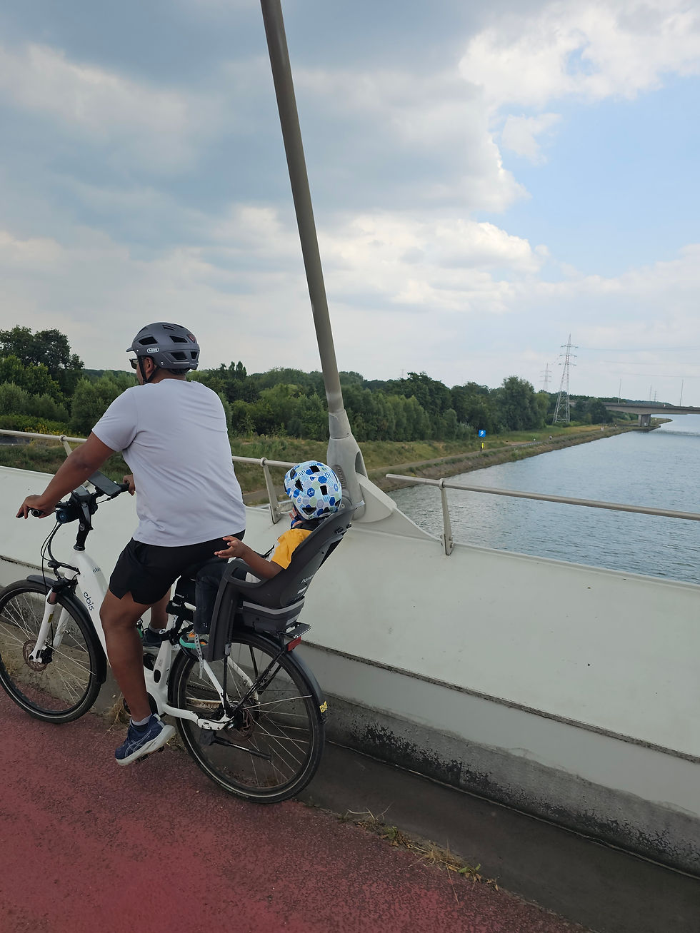 Crossing a river along the way.