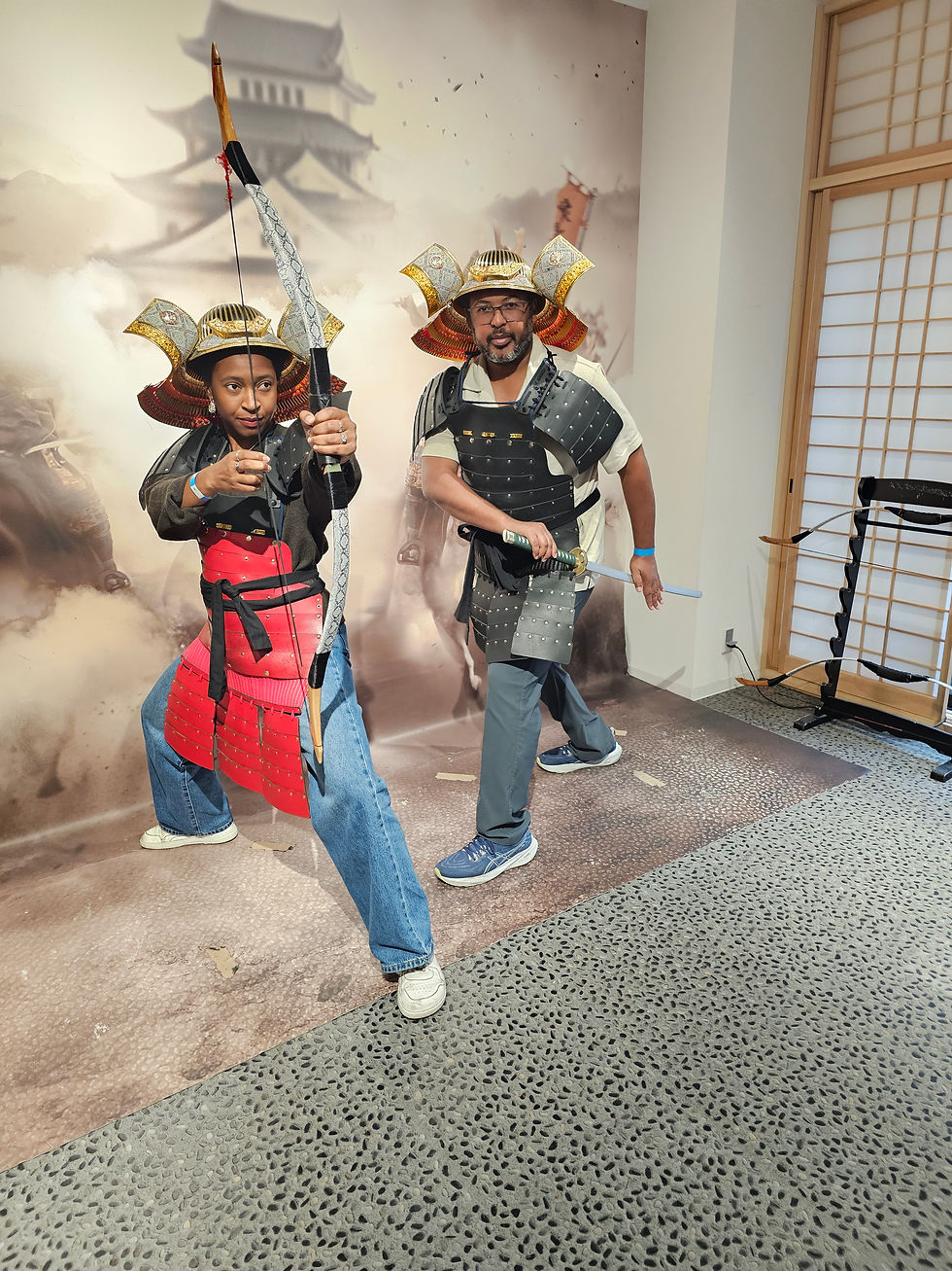 Brett and I dressed up as samurai.