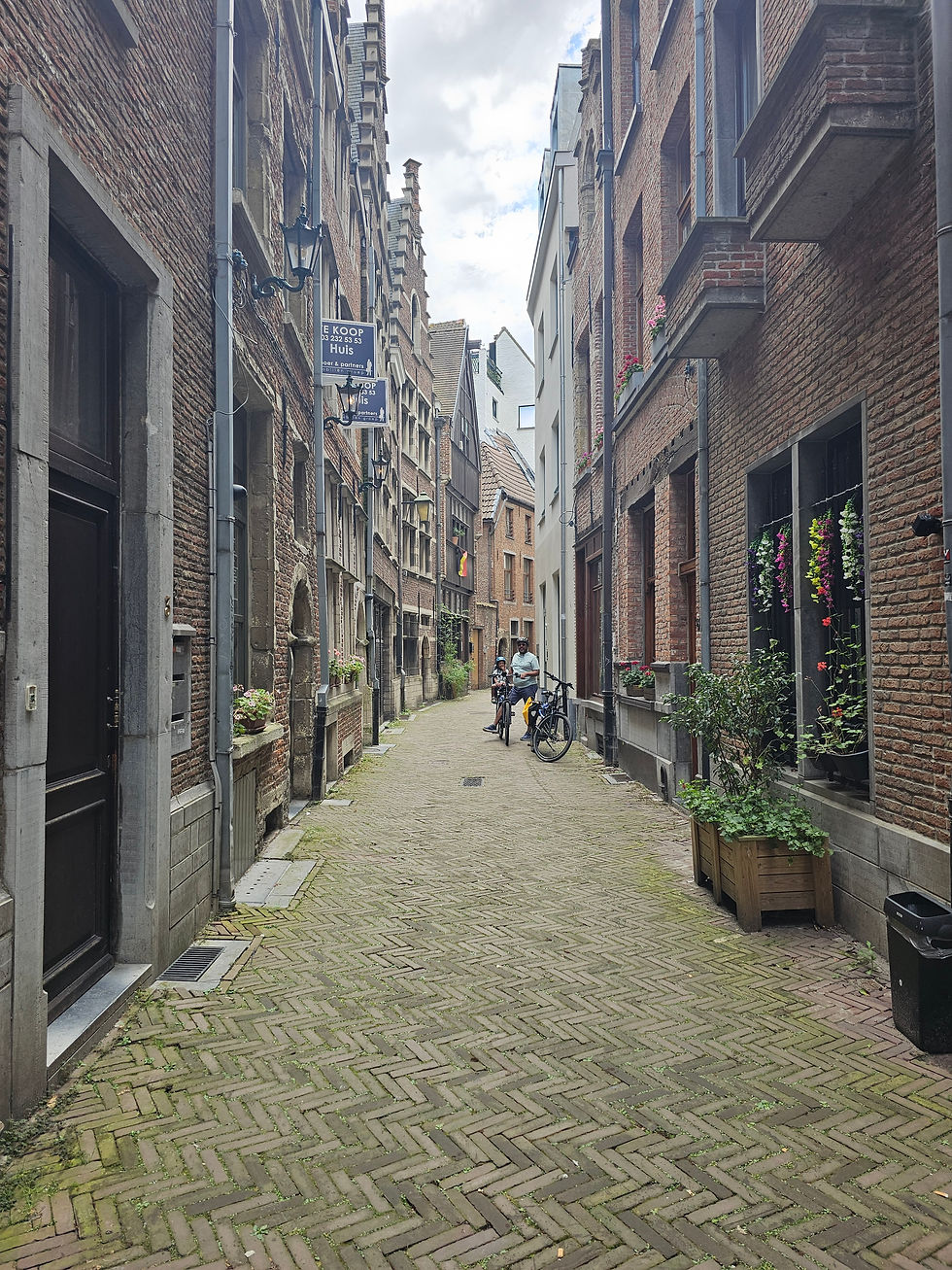 A really cute street we rode down on our personal bike tour.