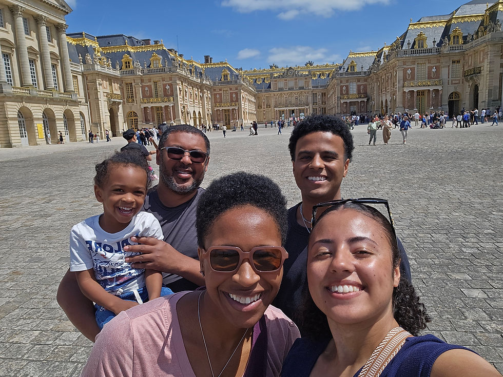 In front of the Palace de Versailles.