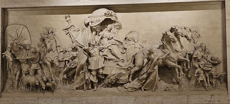 Carved marble in the Philadelphia train station.