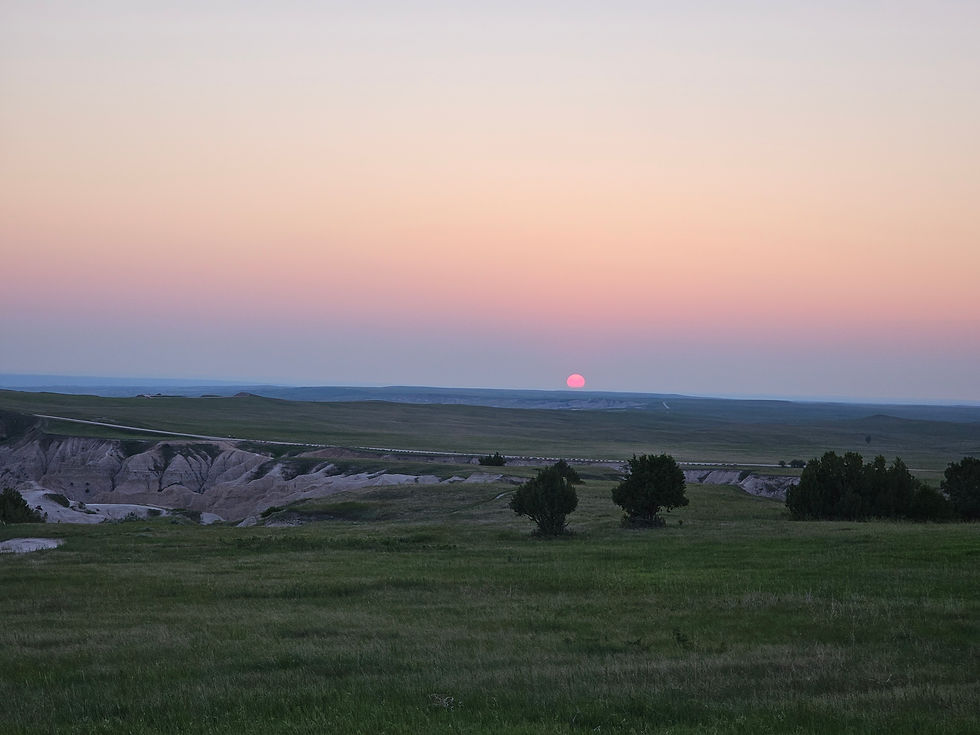 Sunset in the Badlands.