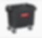A digital image of a 660 Litre Sulo four wheeled plastic skip bin in black