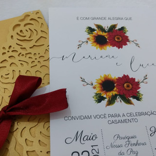 Convite de Casamento Girassol