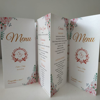 Menu Triangular para Casamento