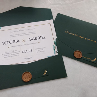 Convite de Casamento Floral Folhas