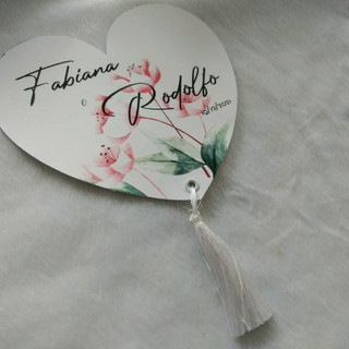 Leque Personalizado de Papel para Casamento