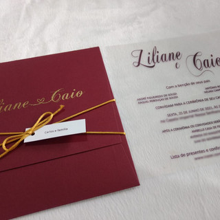 Convite de Casamento Marsala