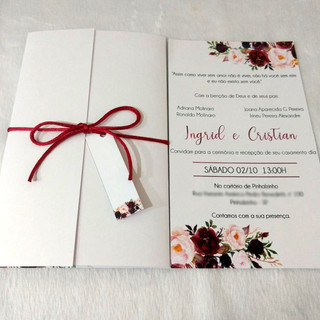 Convite de Casamento Marsala