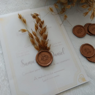 Convite de Casamento Rustico em vegetal
