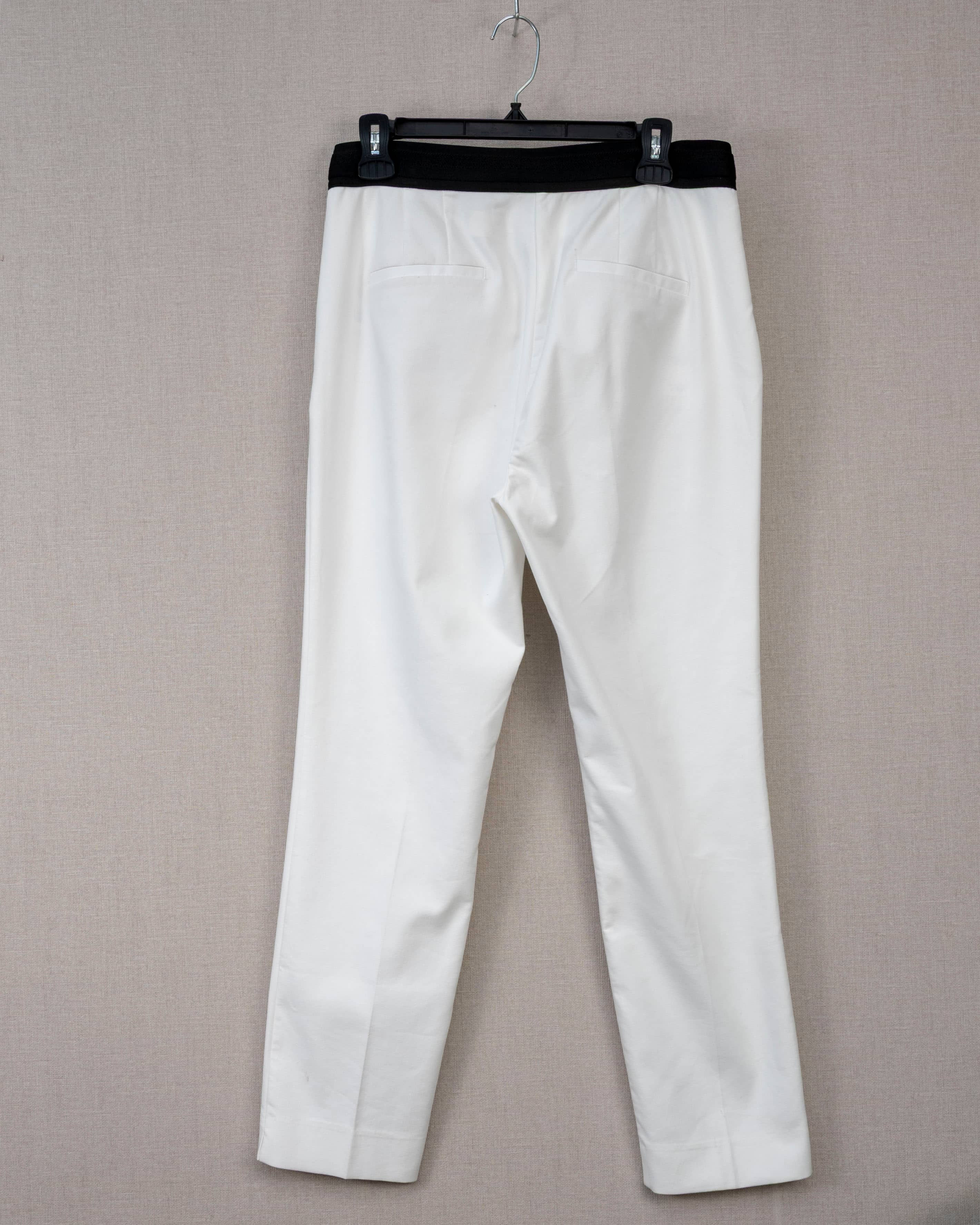 WHITE SLIM FIT CASUAL PANTS
