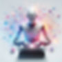 graphic of an AI as Human on a laptop