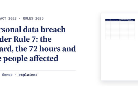Cover: Personal data breach under Rule 7: the Board, the 72 hours and the people affected