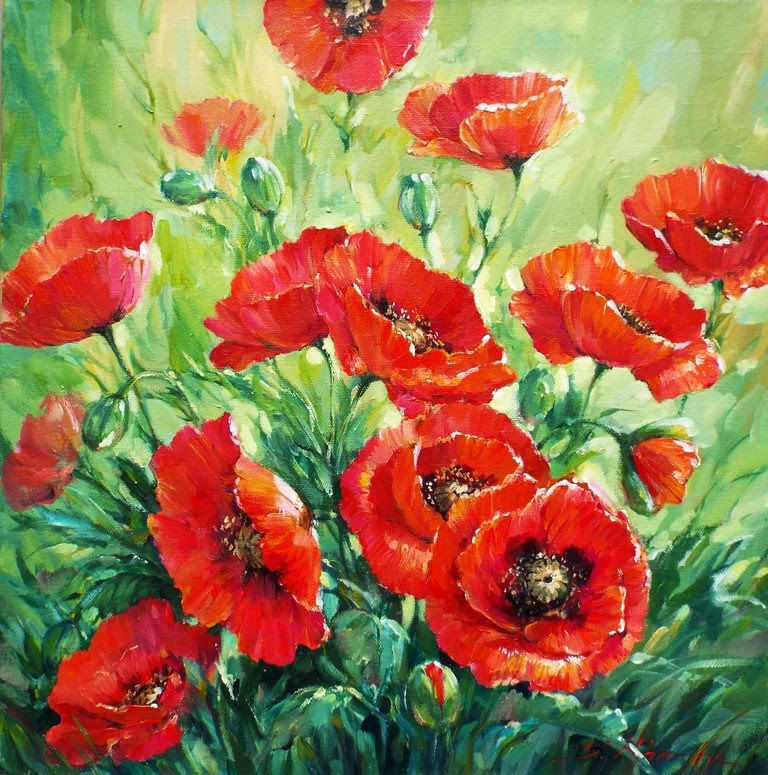 Red Flame Poppies