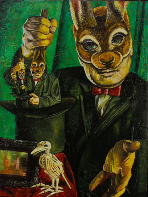 Tom Carlson, "The Magnificent Jack Rabbitt," 2025, Oil on Canvas, 15" x 22.25"