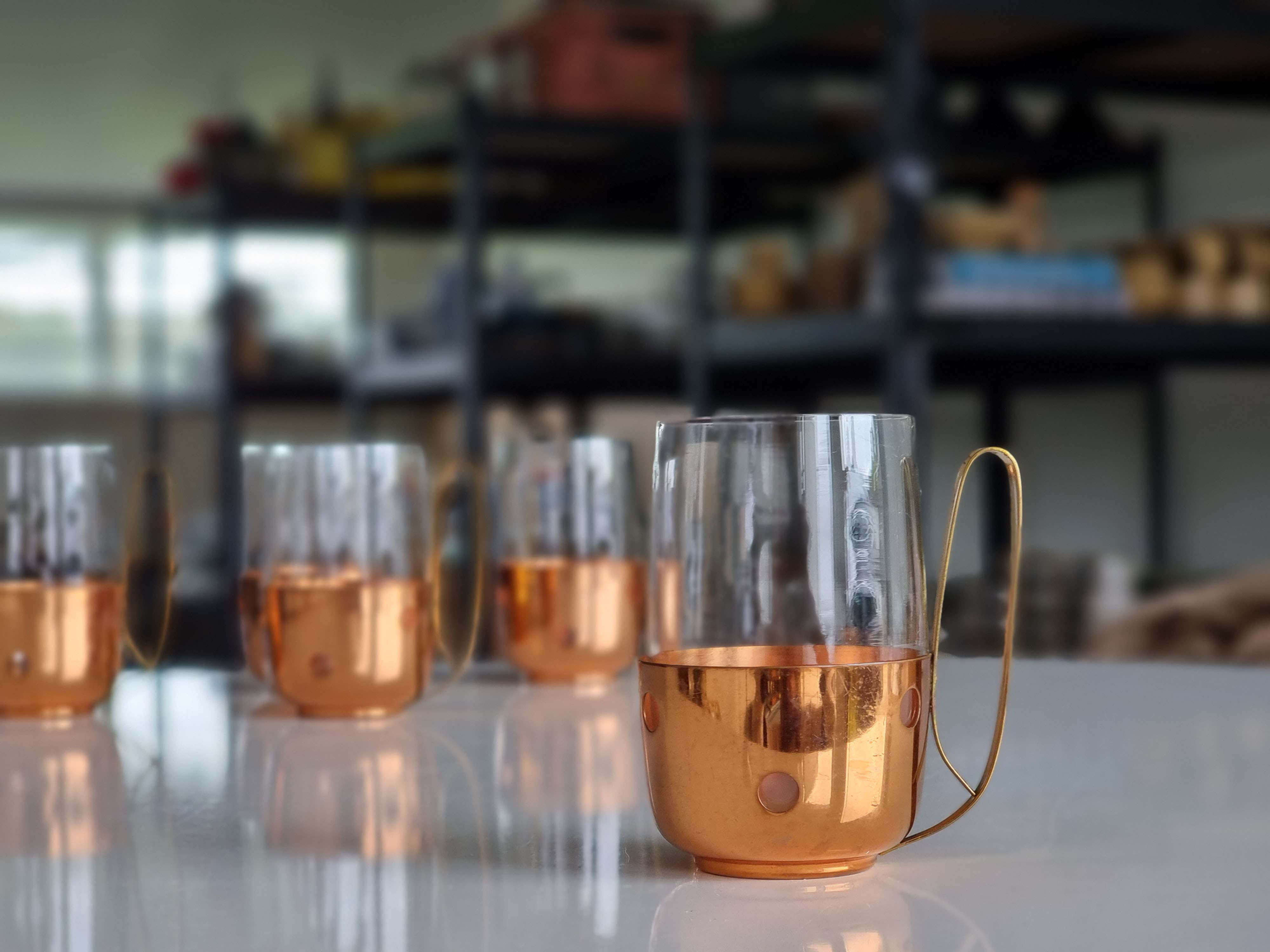 Vintage copper coffee cups