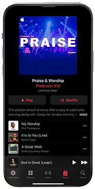 iPhone with Apple Music Playlist for Professor XM