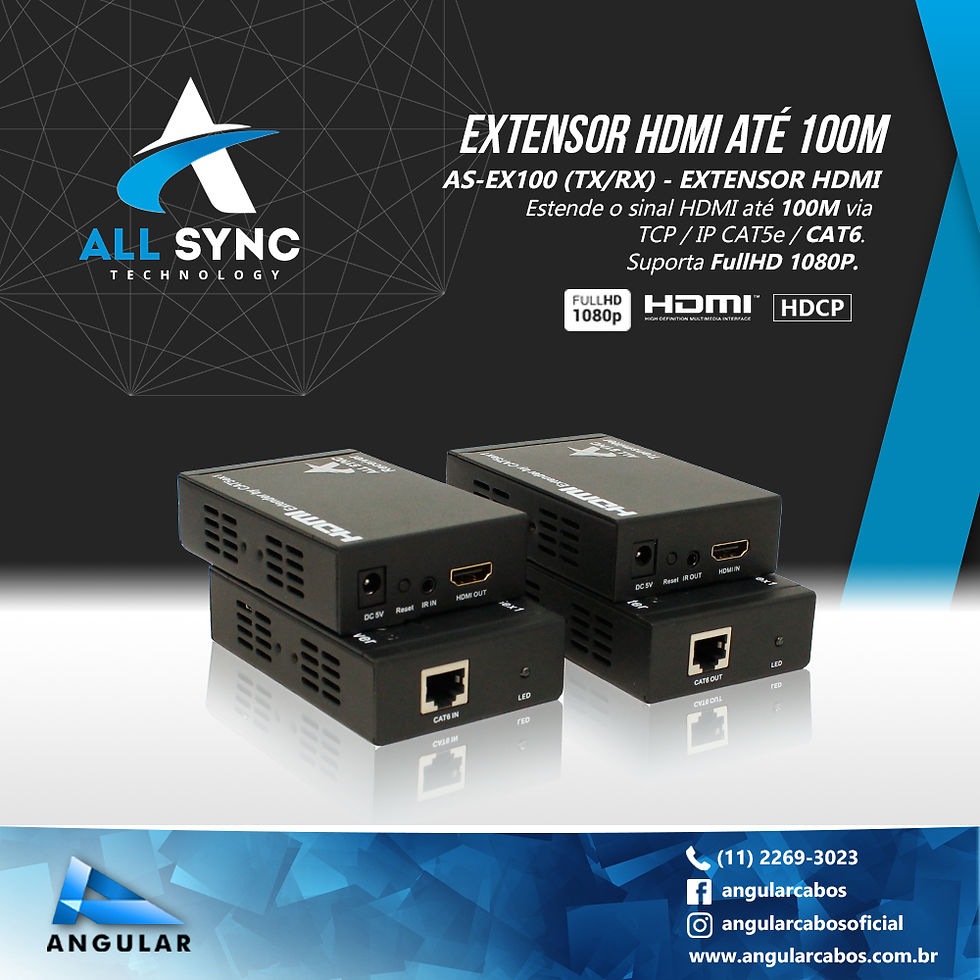 Miniatura: Extensor HDMI via CAT5e/6 para 100M com IR  / AS-EX100