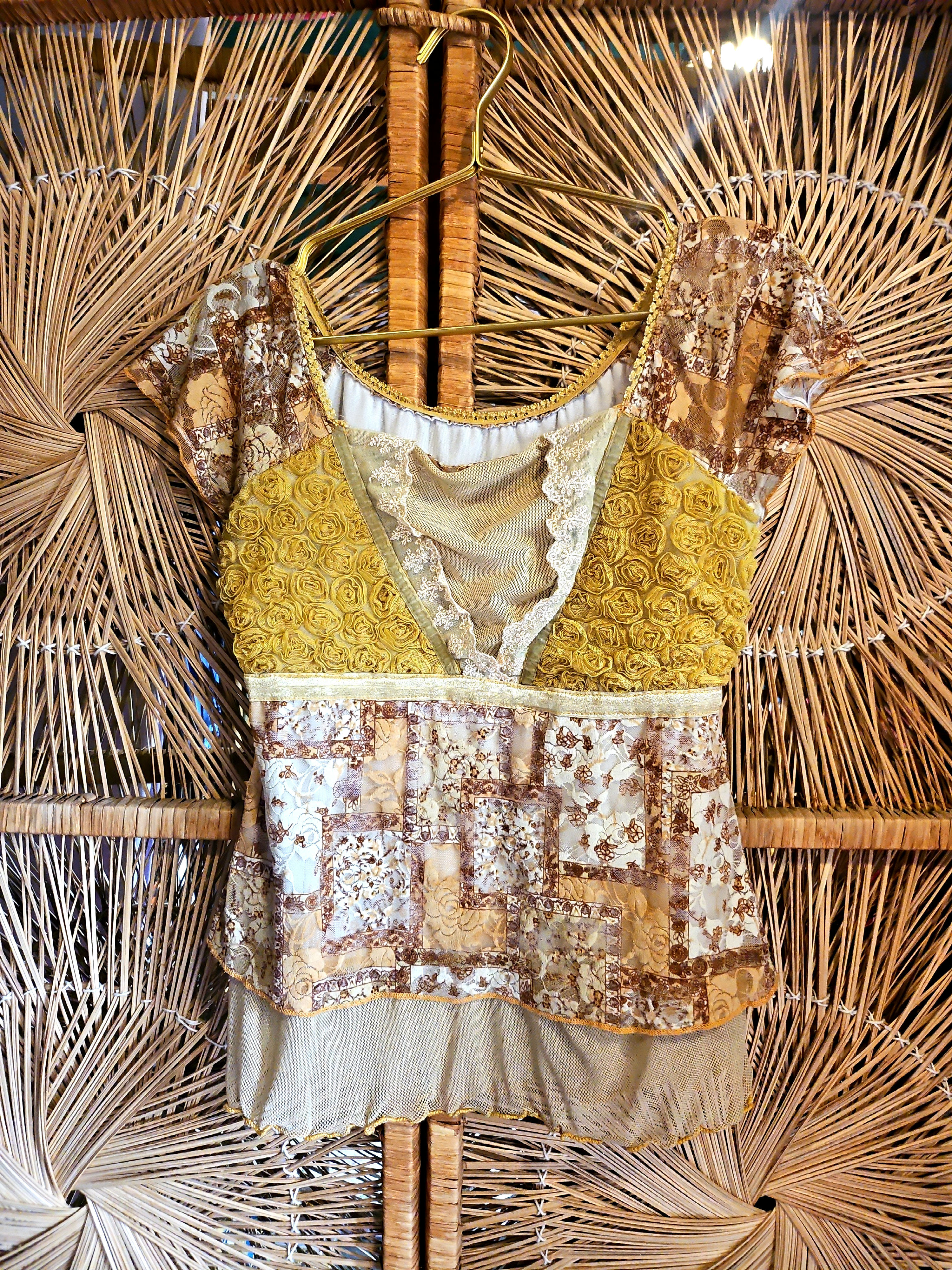 Yellow Boho Patchwork Top