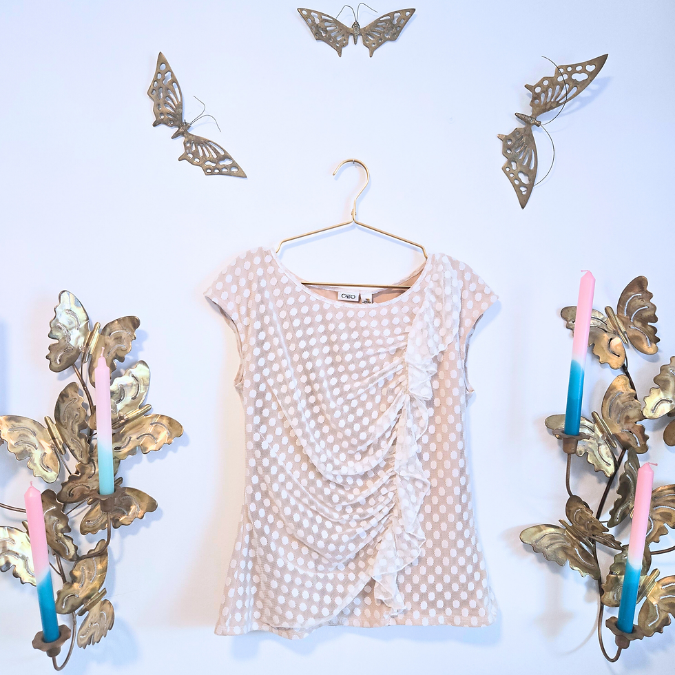 Thumbnail: Cato White Polka Dot Top