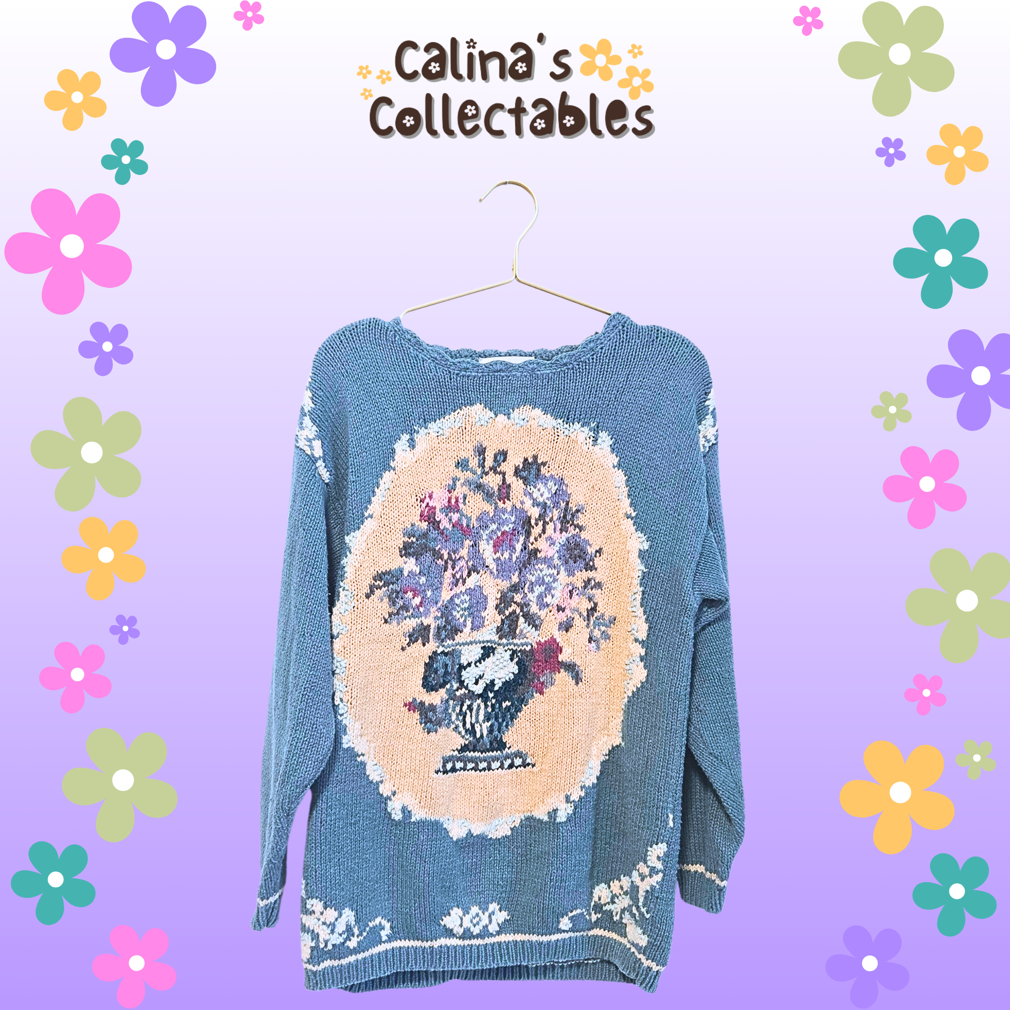 Casual Corner Floral Knit Sweater