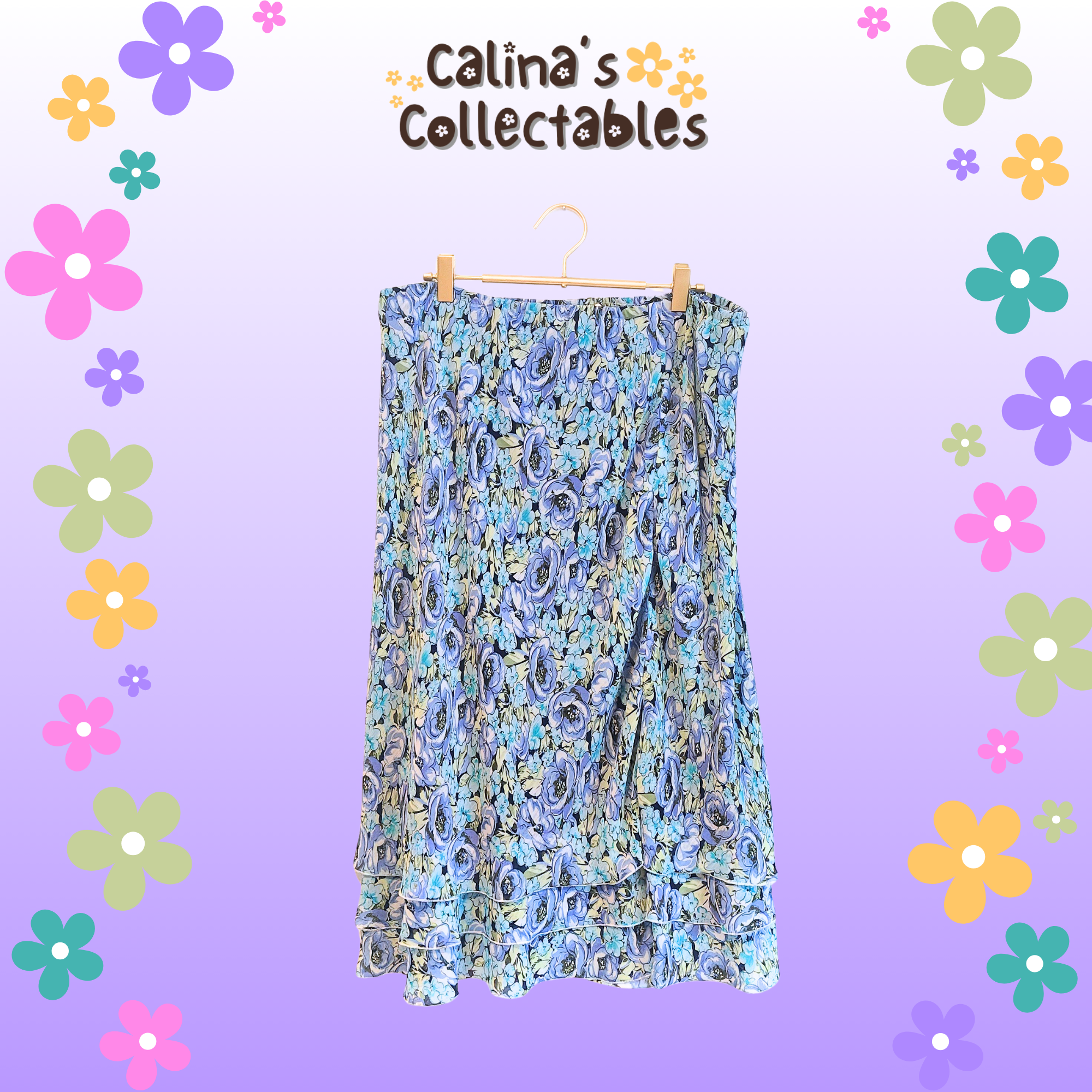 Floral skirt on hanger, Calina's Collectables. Style & Co Rose Skirt - NEW.