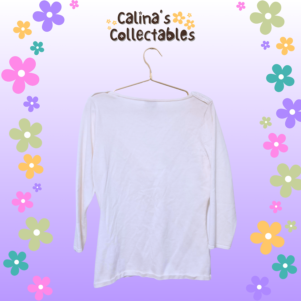 Thumbnail: Fleur White Beaded Babydoll Style Top