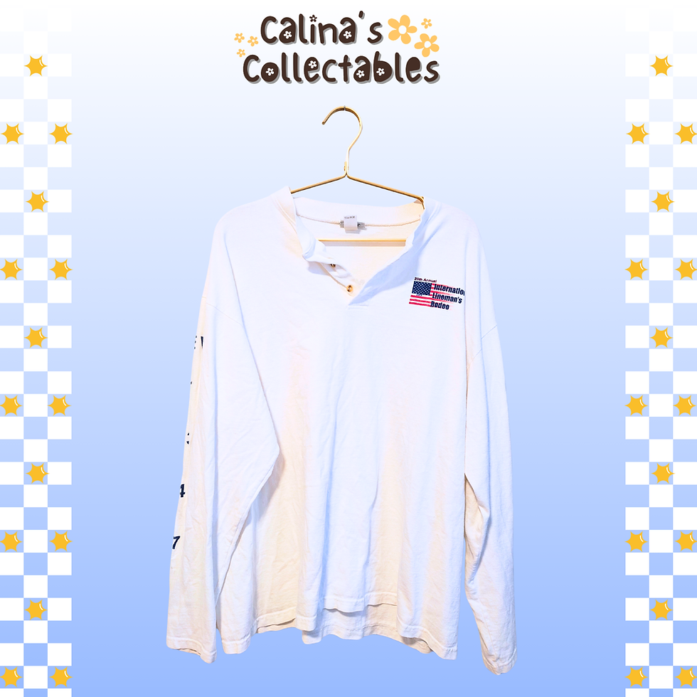 Thumbnail: White long sleeve shirt with an American flag and 