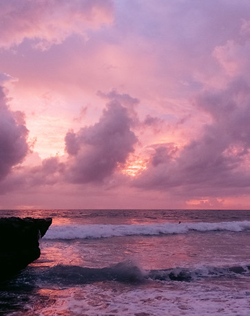 Sunset over beach as background for product photos