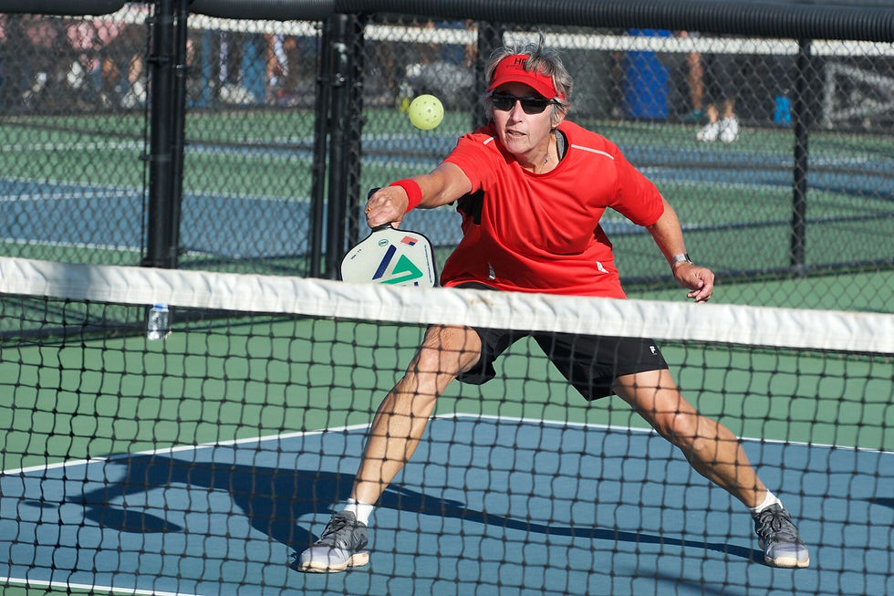 Eye-level view of a newly built outdoor pickleball court in a Michigan park