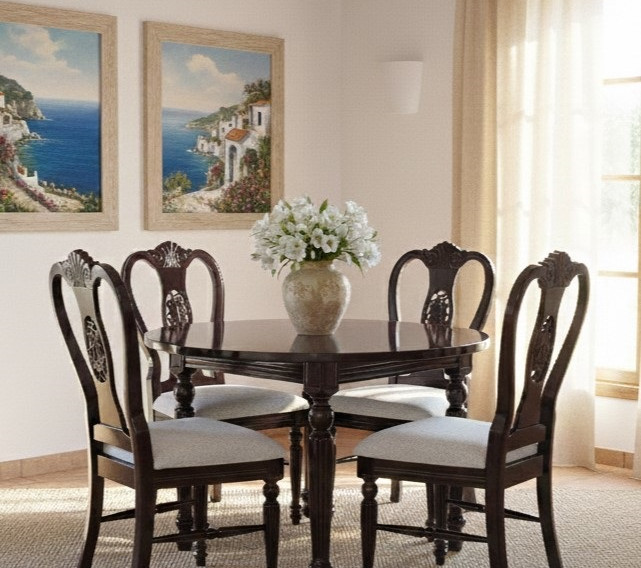 Mesa Praga R43 con Sillas Venecia Granate - IA - 1.jpg