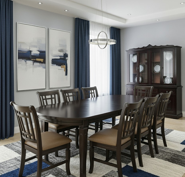 Mesa Florencia 8S con Sillas Roma Nogal con Aparador y Vitrina P85 - IA - 1.jpg