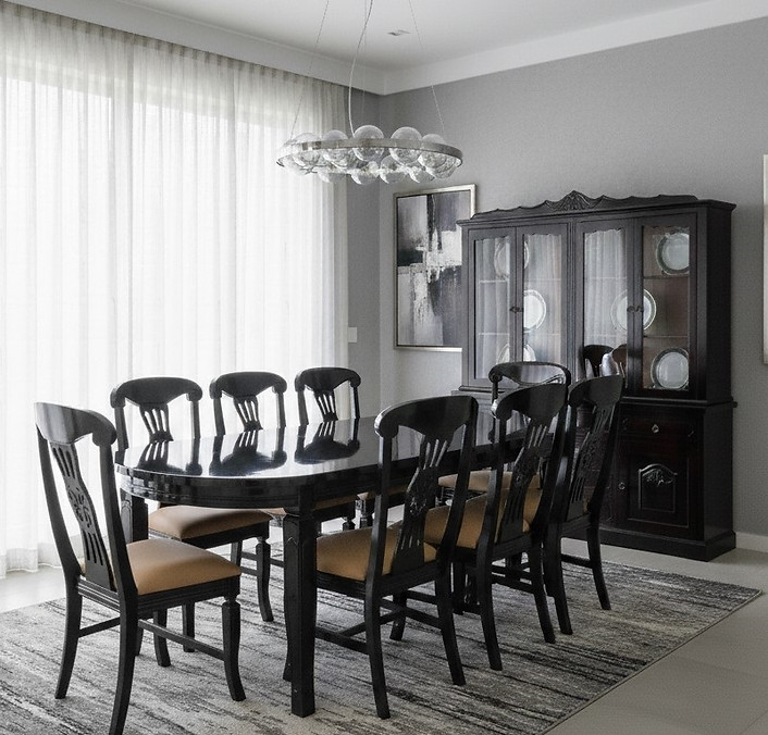 Mesa Florencia 8S con Sillas Montecarlo Nogal con Aparador y Vitrina P85.jpg