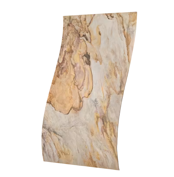 Vista lateral Revestimiento Piedra Flexible Indian Autum Ext/Int 0.61X1.22 MTS