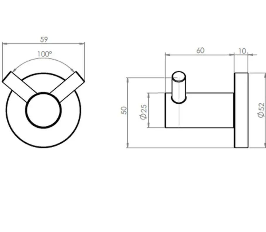 Dibujo tecnico Percha doble Benton Inox