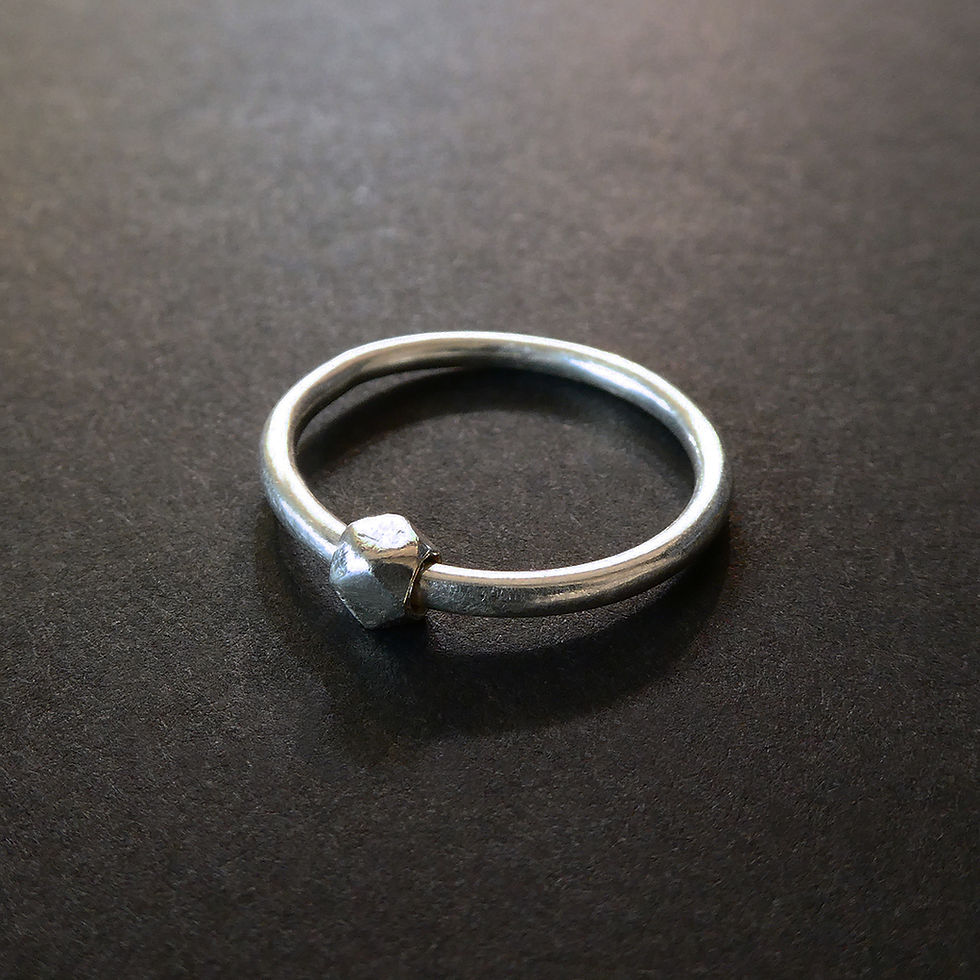 Miniature : Bague perle facettée