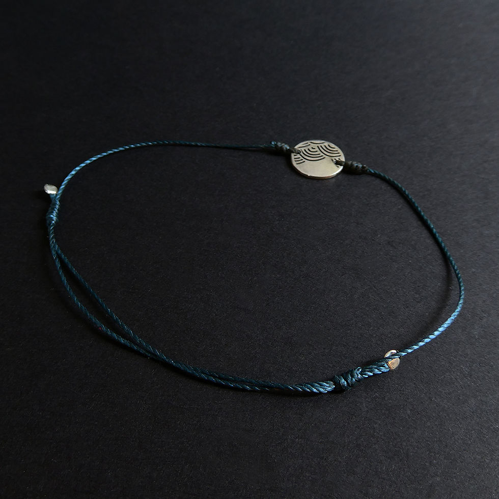 Miniature : Bracelet petite médaille Seigaiha