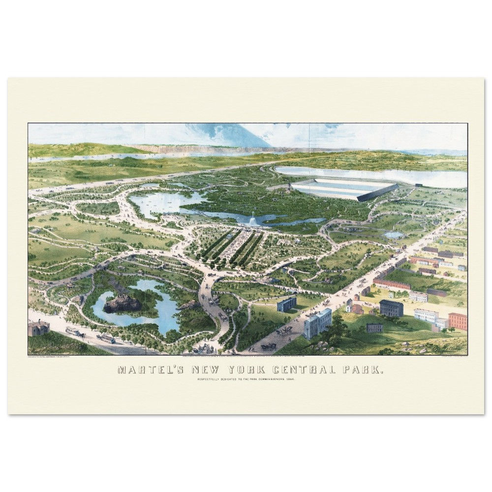 1864 - Martel's New York Central Park Bird's-eye-view