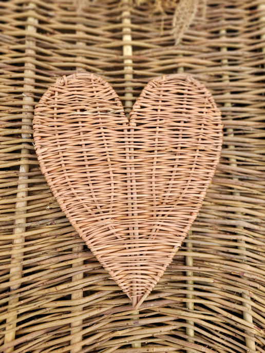 details of heart made of willow crafted by hand