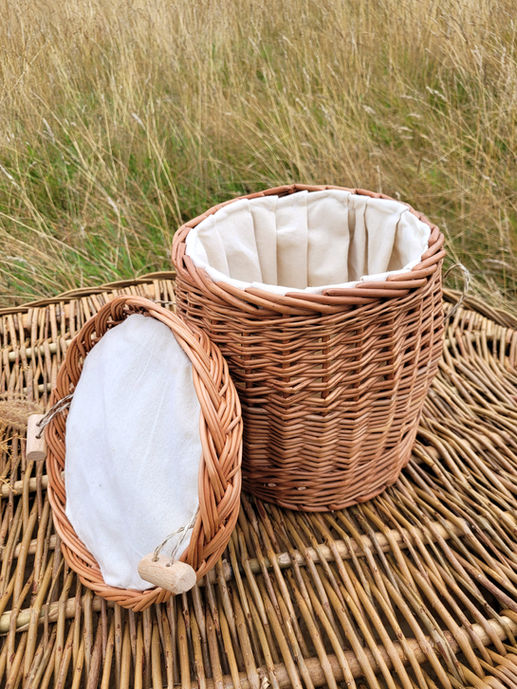 Selection of handcrafted willow urns with biodegradable lining