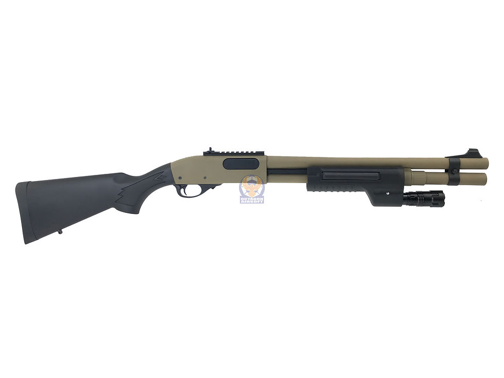 エアガン 外装カスタム Wingmaster Shotgun Model870 Golden Eagle 8872 Gas Shotgun w/ FCW Flashlight Handguard