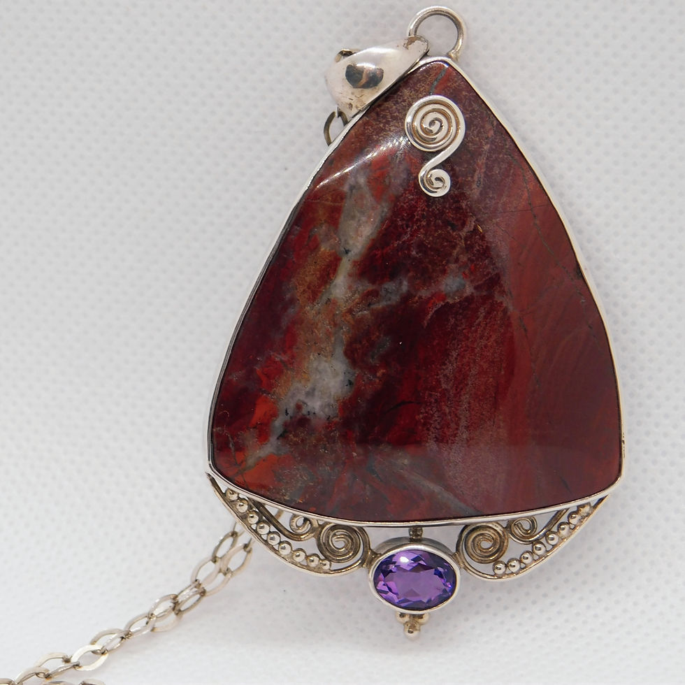 Thumbnail: Designer Amethyst & Jasper Pendant